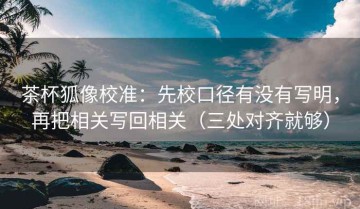 茶杯狐像校准：先校口径有没有写明，再把相关写回相关（三处对齐就够）