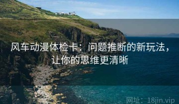 风车动漫体检卡：问题推断的新玩法，让你的思维更清晰