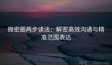 微密圈两步读法：解密高效沟通与精准范围表达